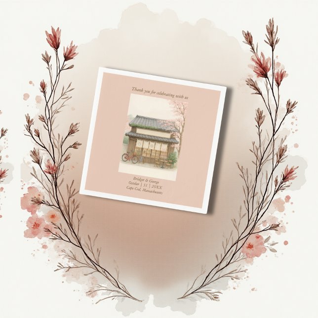 sakura traditional tea house destination wedding napkins (Creator Uploaded)