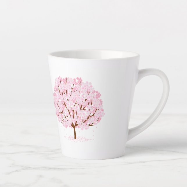 Sakura Tree in Full Bloom – Elegant Spring Design" Latte Mug (Right)