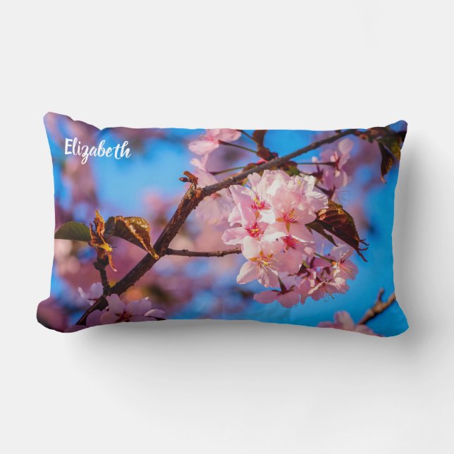Sakura Tree In Pink Bloom Lumbar Pillow (Front)
