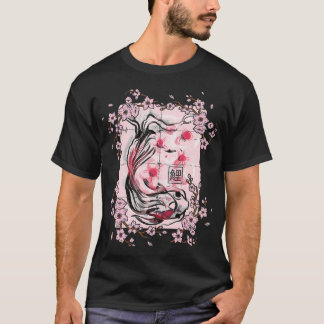 Sakura Tree Koi p Pink Cherry Blossom Flower Tree T-Shirt