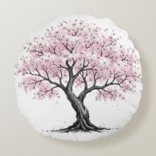 Sakura Tree Round Pillow