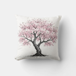 Sakura Tree Throw Pillow