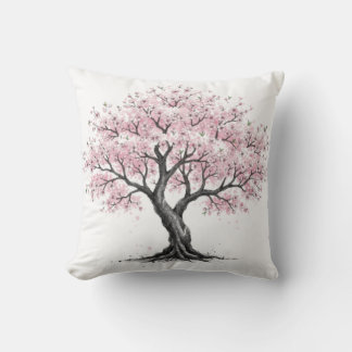Sakura Tree Throw Pillow