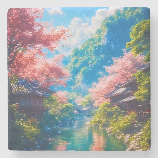 Sakura Utsuru Seiryū  Stone Coaster (Front)
