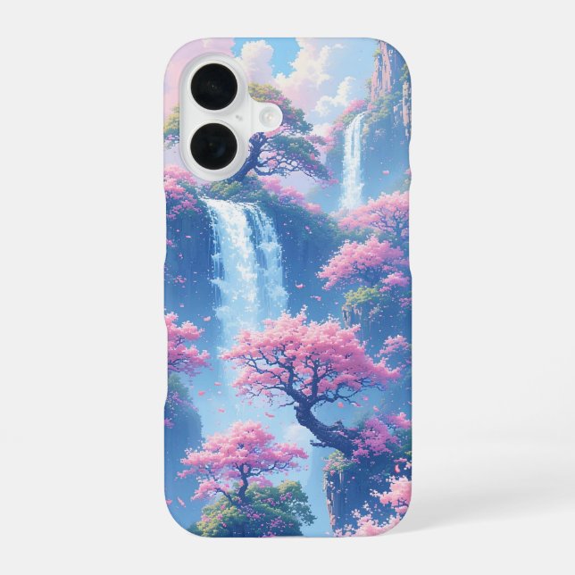 Sakura Waterfall Paradise Iphone Case (Back)