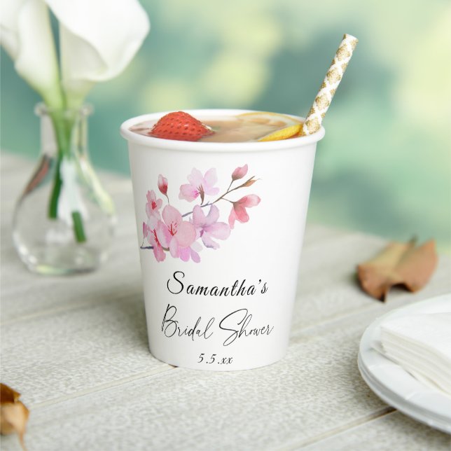 Sakura - Wedding Bridal shower Paper Cups (Insitu)
