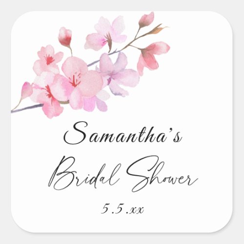 Sakura _ Wedding Bridal shower Square Sticker