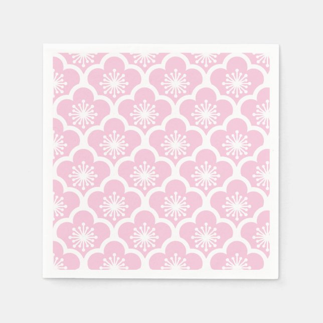 Sakura White - Light Pink  Napkins (Front)