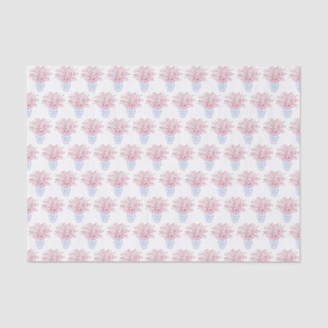 Sakura With Blue And White Chinese Vase Tissue Paper (Front)