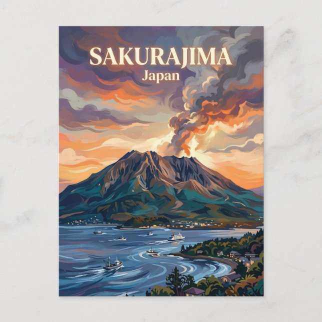 Sakurajima Japan Postcard (Front)