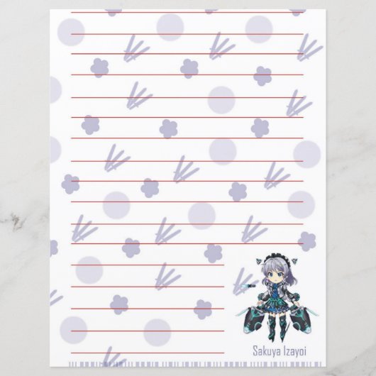 Sakuya Izayoi TOUHOU LOSTWORD Sheet (Front)
