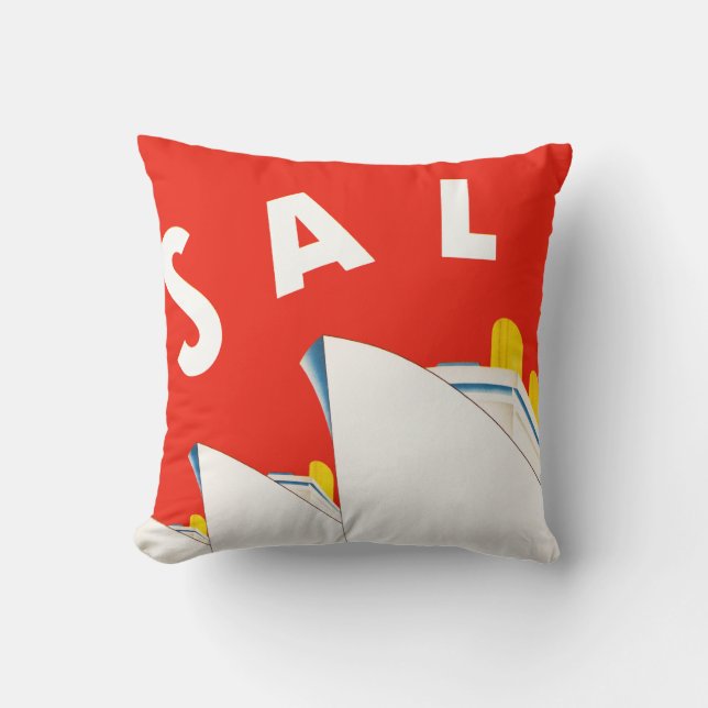SAL ~ Swedish American Line Throw Pillow (Front)