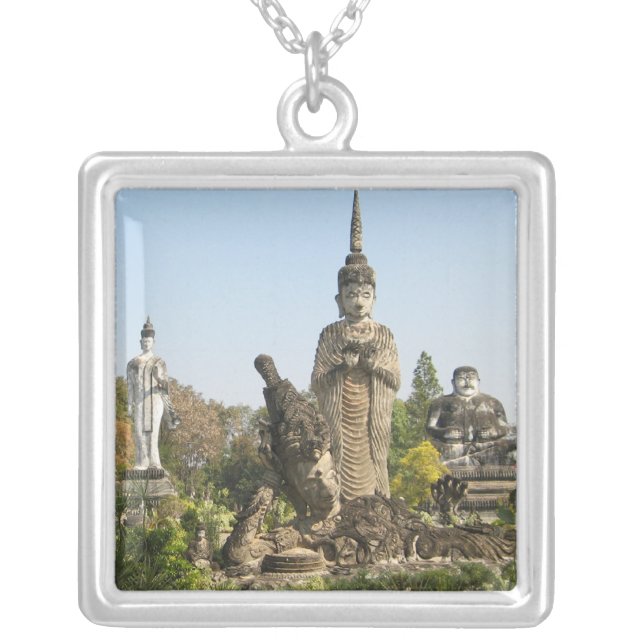 Sala Keo Kou, Nong Khai, Thailand Silver Plated Necklace (Front)
