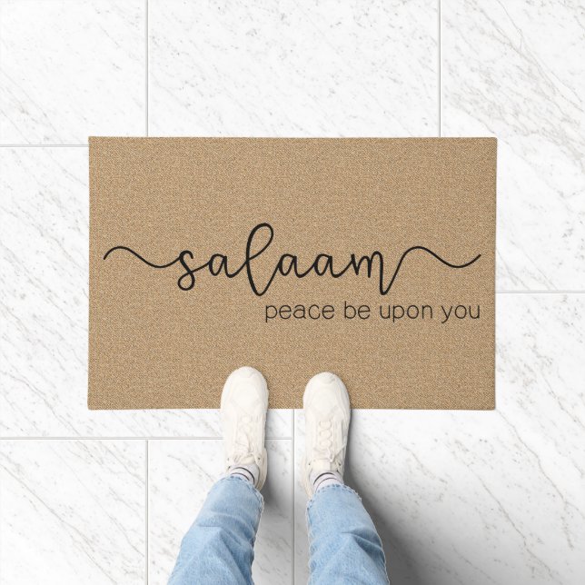 Salaam Peace Be Upon You Modern Muslim Doormat (Indoor)