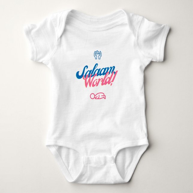 Salaam, World! -- Muslim Baby One Piece Bodysuit (Front)