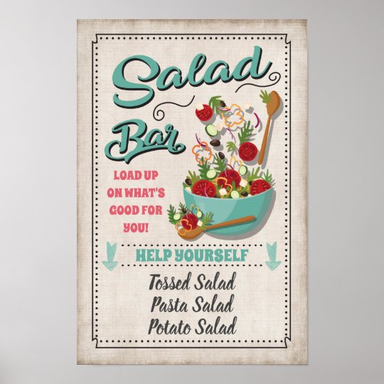 Salad Bar Party Sign | Zazzle.com