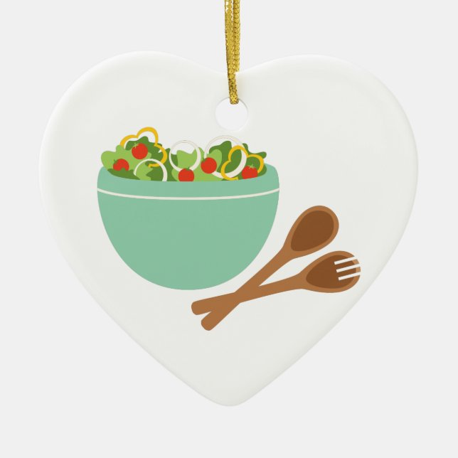 Salad Bowl Ceramic Ornament (Front)