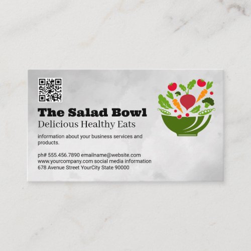 Salad Bowl with Vegetables  Food Services Business Card