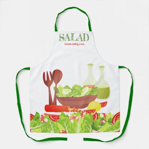 Salad cooking is hard personalized kitchen apron