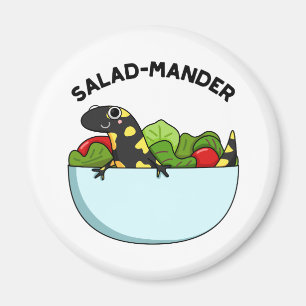 Salad-mander Funny Salamander Animal Pun Magnet