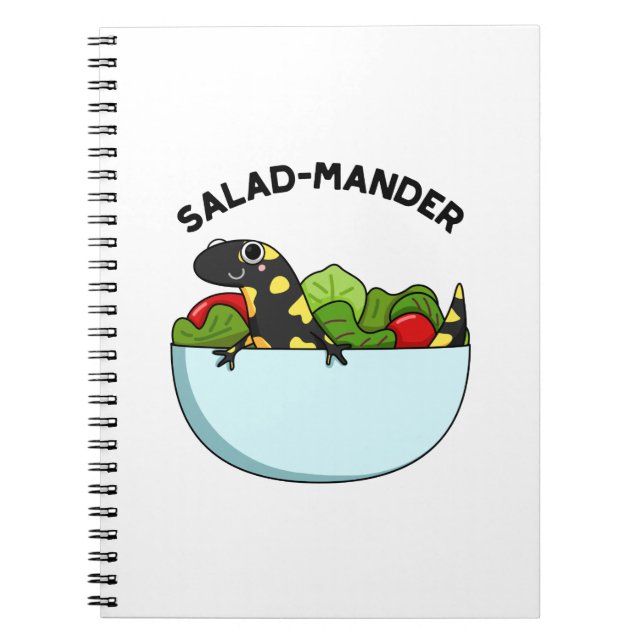 Salad-mander Funny Salamander Animal Pun  Notebook (Front)