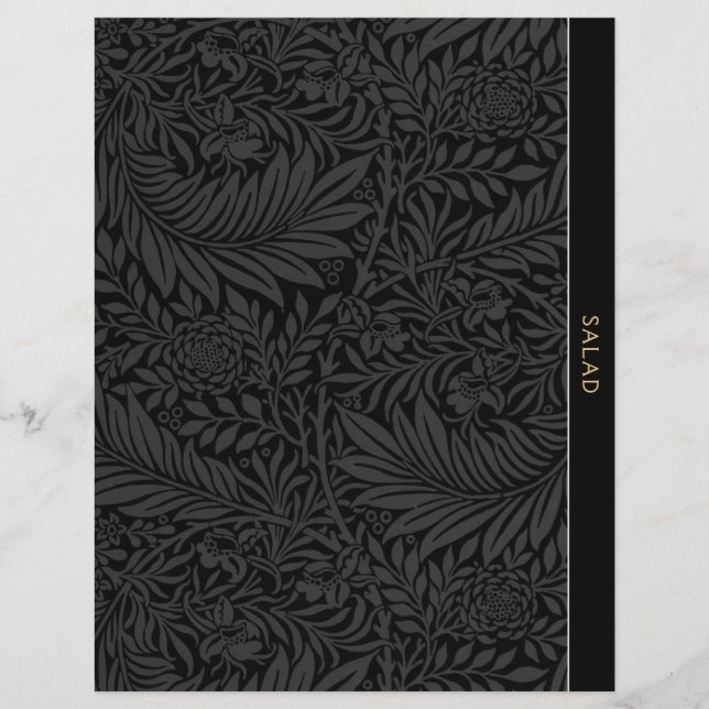 Salad | Recipe Divider | Vintage Black Floral (Front)