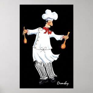 Salad Tossing Chef print/ poster