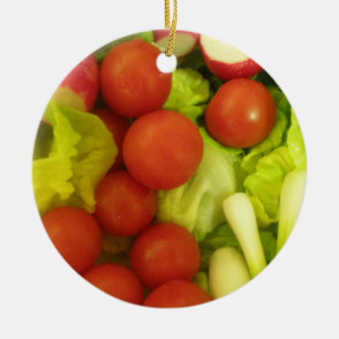 Salad Vegetables Custom Birthday Ceramic Ornament