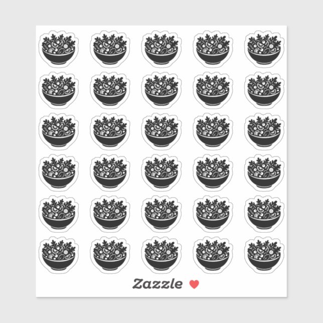 Salad Wedding Place Card Meal Menu Choice Sticker (Sheet)
