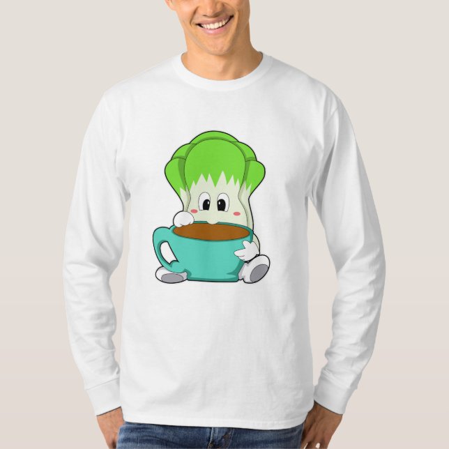 Salad with Cup of Coffee T-Shirt (Front)