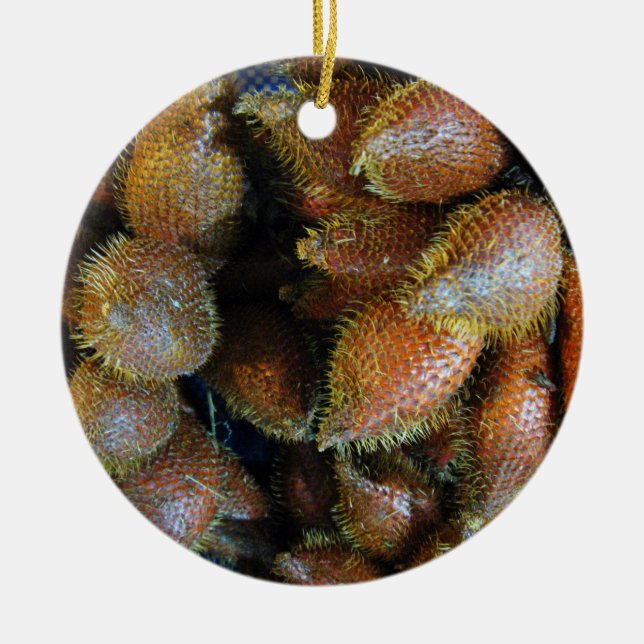 Salak [Snake Fruit] Ceramic Ornament (Front)