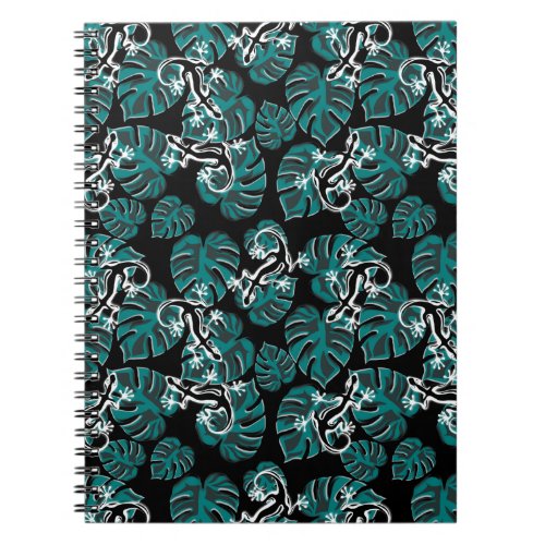 Salamander and Green Leaf Pattern Notebook