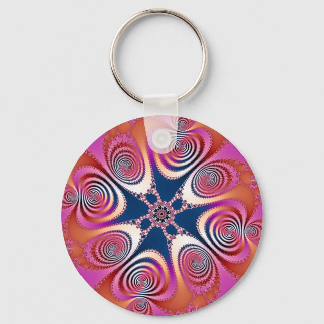 Salamander - Fractal Art Keychain (Front)
