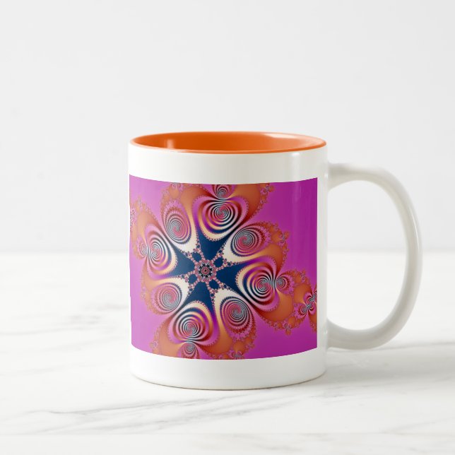 Salamander - Fractal Art Two-Tone Coffee Mug (Right)