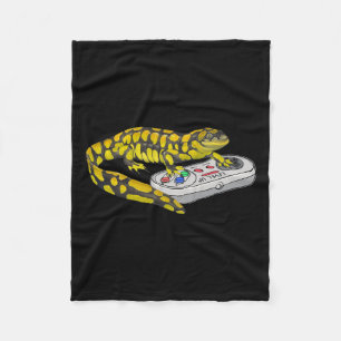 Salamander Playing Video Game Salamanders Gamers  Fleece Blanket