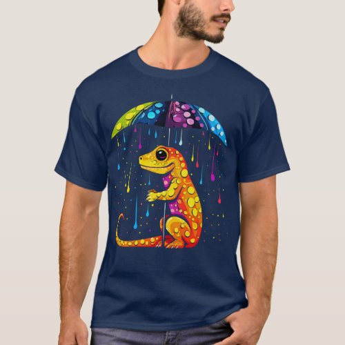 Salamander Rainy Day With Umbrella T_Shirt