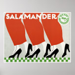 Salamander Shoes Vintage Retro Art Deco Poster<br><div class="desc">High quality repro. print of a beautiful Art Deco Advertising Poster by Ernst Deutsch-Dryden, an Austrian costume designer and commercial artist, dated 1912, for a shoe brand named Salamander. Digitally retouched and applied on this item by riverme. This art piece would look great when framed in the home, office, bar,...</div>