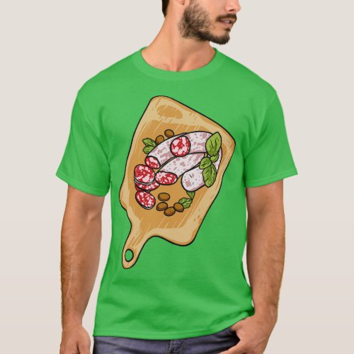 Salami and Olives on Tray Platter T_Shirt
