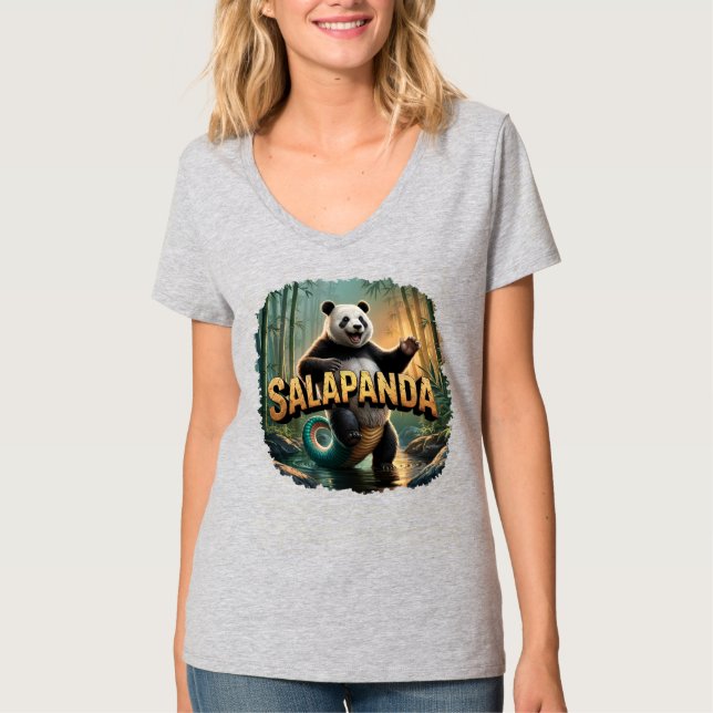 Salapanda Illustration – Salamander Panda Funny T-Shirt (Front)