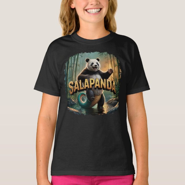Salapanda Illustration – Salamander Panda Funny T-Shirt (Front)