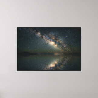 salar de uyeni Infinite Reflection  Milky Way Canvas Print