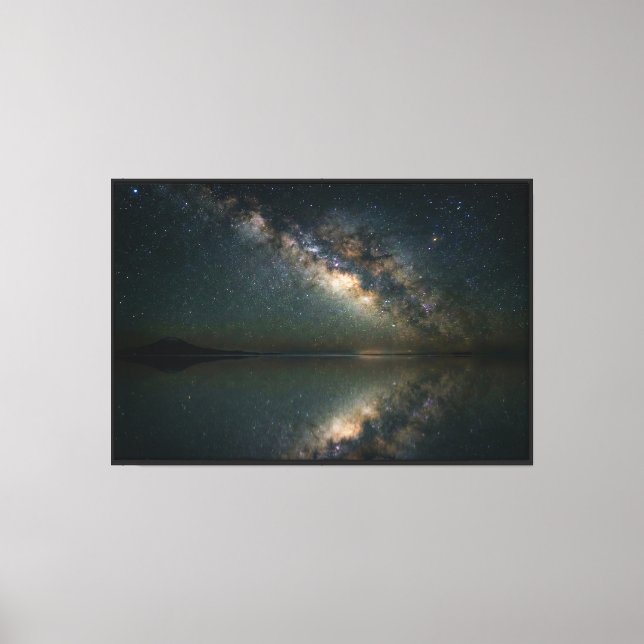 salar de uyeni Infinite Reflection  Milky Way Canvas Print (Front)