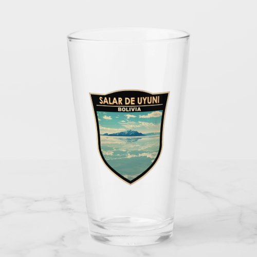 Salar de Uyuni Bolivia Travel Art Badge Glass