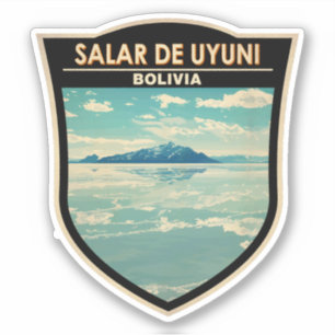 Salar de Uyuni Bolivia Travel Art Badge Sticker