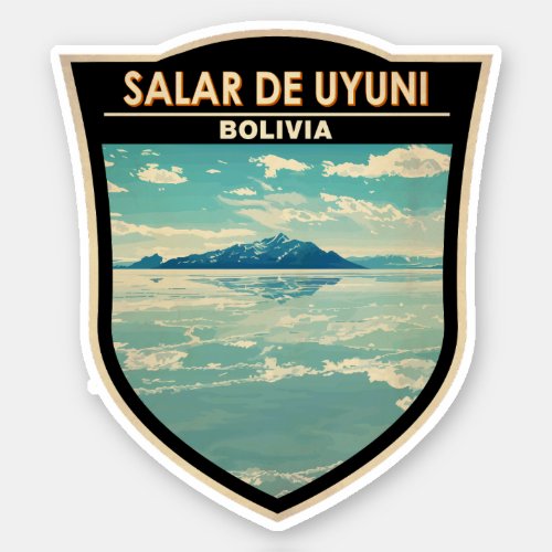 Salar de Uyuni Bolivia Travel Art Badge Sticker