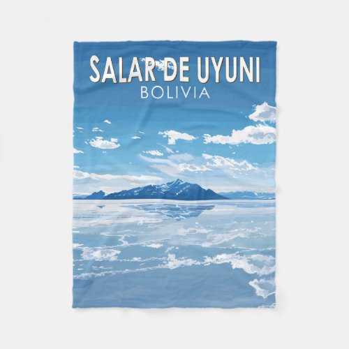 Salar de Uyuni Bolivia Travel Art Vintage Fleece Blanket