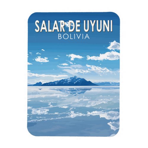 Salar de Uyuni Bolivia Travel Art Vintage Magnet