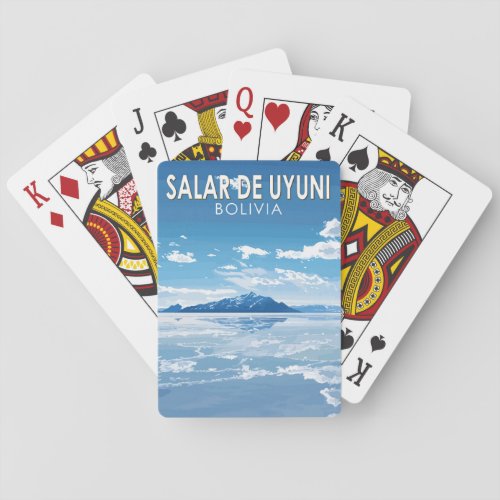 Salar de Uyuni Bolivia Travel Art Vintage Playing Cards