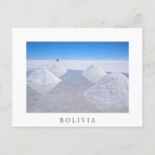 Salar de Uyuni salt flats white border postcard