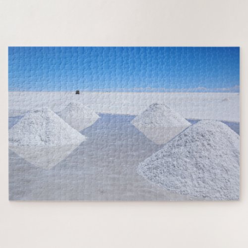 Salar de Uyuni salt flats with salt piles Jigsaw Puzzle